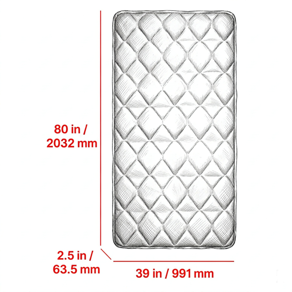 AEELLEEA Quilted Floor Mattress, 80 x 39 x 2.5 in, White Padded Floor Mat for Bedroom, Playroom and Guest Use