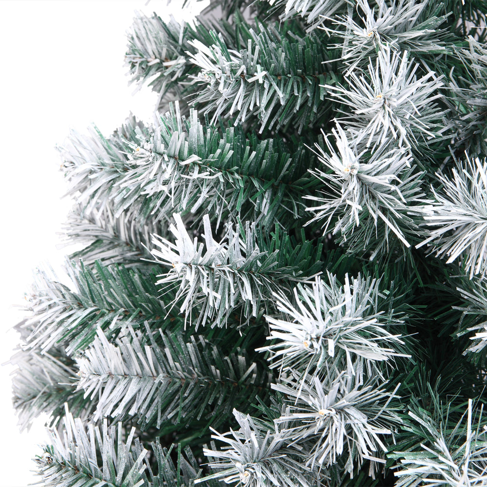 AEELLEEA- 7FT Unlit Full Artificial Christmas Pine Tree, PVC Holiday Xmas Tree with Metal Stand, Realistic Branches
