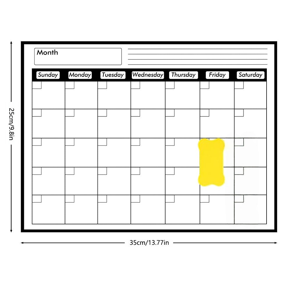 Magnetic Fridge Dry Erase Planner Set, Monthly & Weekly Calendar Whiteboard, Strong Magnetic Backing, Large Writing Area, Kitchen Memo Board for Family