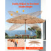 Thatched Patio Umbrella, Tiki Style Outdoor Straw Umbrella with Tilt Adjustment and Crank, Wood Pole for Pool Beach Garden