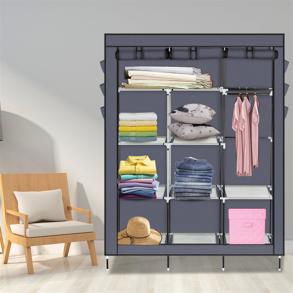 AEELLEEA- Freestanding Non-Woven Fabric Wardrobe, 69 Inch Portable Assembled Closet with Steel Frame