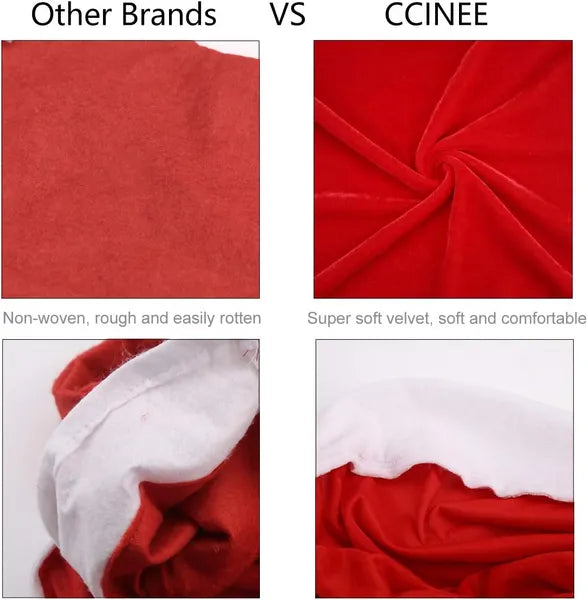 4Pcs Santa Hat Chair Back Covers, Christmas Dining Chair Slipcovers, Xmas Santa Claus Hat Chair Covers for Holiday Home Decor