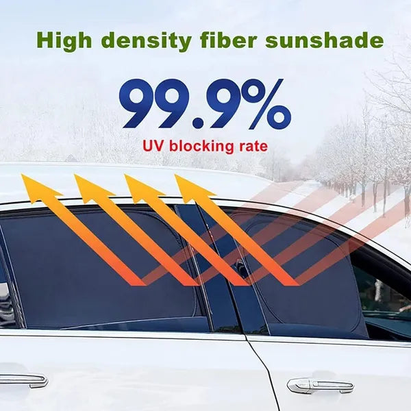 4Pcs Car Window Sun Shades, Full Blackout UV Protection Magnetic Car Side Window Sunshade for Privacy, Heat Insulation for SUV Sedan