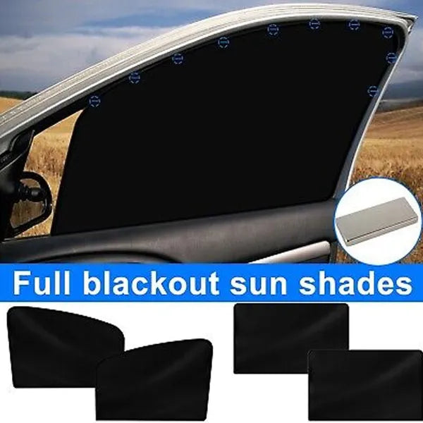 4Pcs Car Window Sun Shades, Full Blackout UV Protection Magnetic Car Side Window Sunshade for Privacy, Heat Insulation for SUV Sedan
