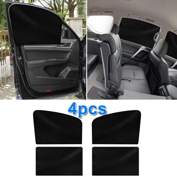 4Pcs Car Window Sun Shades, Full Blackout UV Protection Magnetic Car Side Window Sunshade for Privacy, Heat Insulation for SUV Sedan