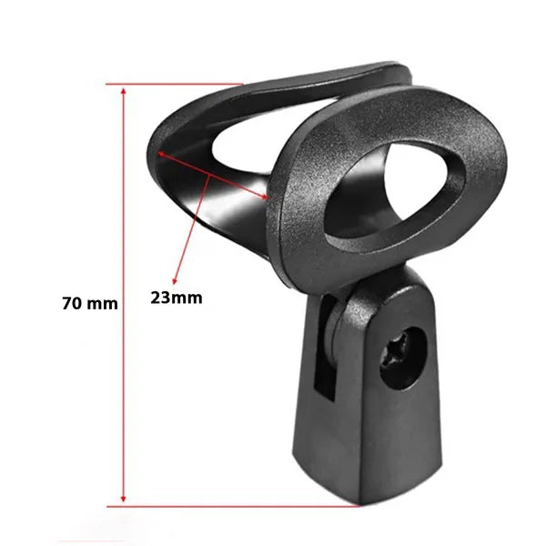 Microphone Clip Holder, Adjustable 180 Degree Rotation Mic Clip for 45‑mm Handheld Wired Wireless Microphone, Fits 5/8" to 3/8" Mic Stand