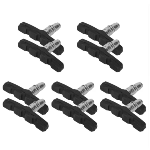 5 Pairs 70mm Bike V-Brake Pads, Bicycle Brake Blocks with Hex Nuts & Spacers for Road & Mountain Bikes