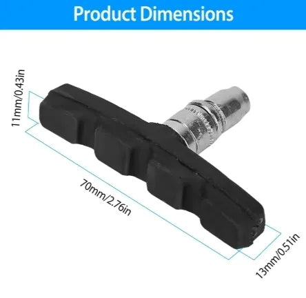 5 Pairs 70mm Bike V-Brake Pads, Bicycle Brake Blocks with Hex Nuts & Spacers for Road & Mountain Bikes