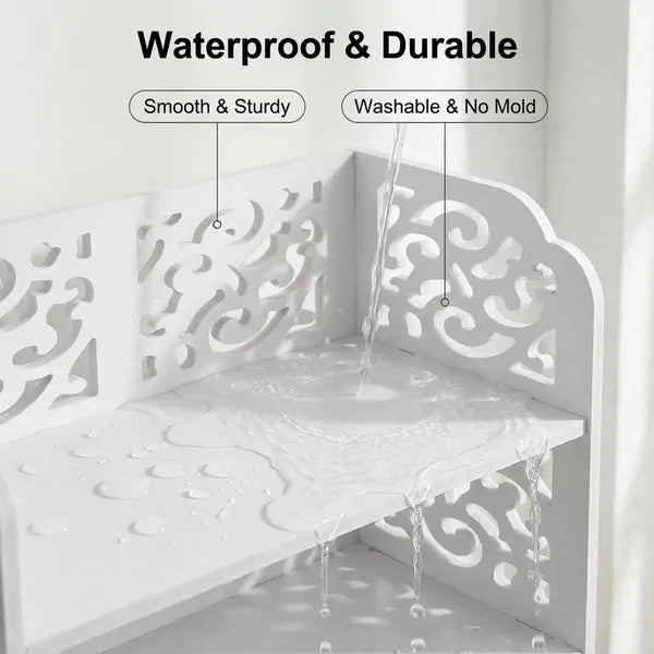 5-Tier Carved Shoe Rack, Wood-Plastic Board Freestanding Storage Organizer, Space Saving Shoe Shelf for Entryway, Closet, Hallway & Bedroom