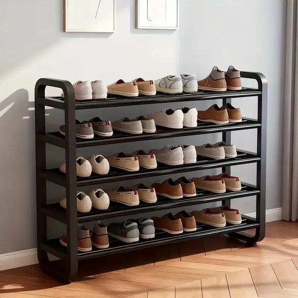 5-Tier Shoe Rack Organizer, Wide Metal Shoe Storage Shelf for Entryway, Closet & Bedroom, Black