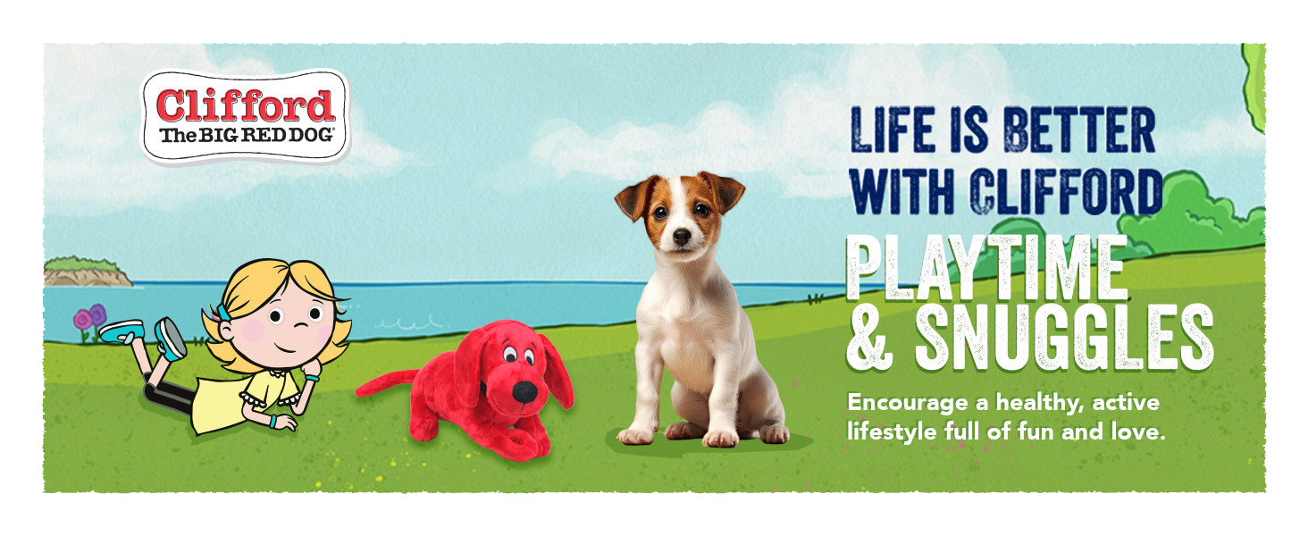 Clifford® Snuggle Buddy 14" Plush Dog Toy | Cozy Dog Stuffed Animals Play Toy for Medium to Large Dogs | Comfort, Squeakers, Crinkle, Interactive Bonding