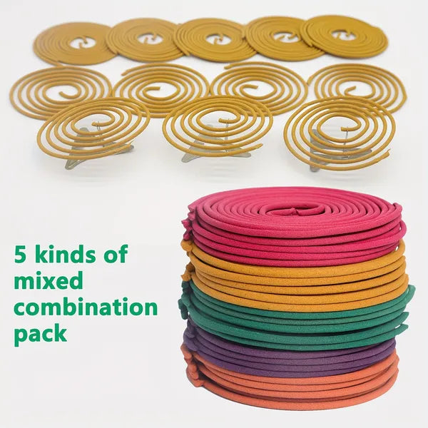 Citronella Incense Coils, 50 Pack Orange Scented Coil Incense with Metal Incense Holder, 3-4 Hours Burning for Camping Patio Backyard Outdoor Use