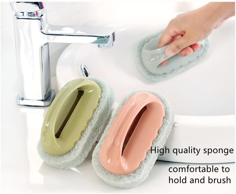 Dish Soap Scrub Brush, Shower Cleaner Brush, Bathtub Cleaner Shower Brush for Cleaning, Ergonomic Handle All Purpose Kitchen Bathroom Scrubbing Sponge Brush (Random Color)