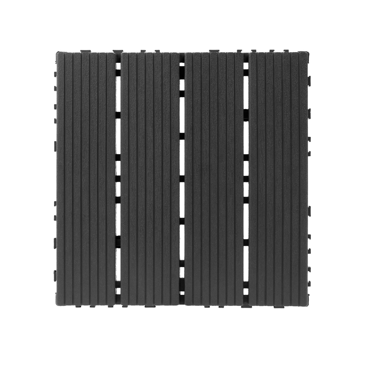 AEELLEEA 44 Pack Interlocking Plastic Deck Tiles, 12"×12" PP Patio Floor Tiles, Non-Slip Drainable Outdoor Flooring for Balcony, Poolside, Backyard