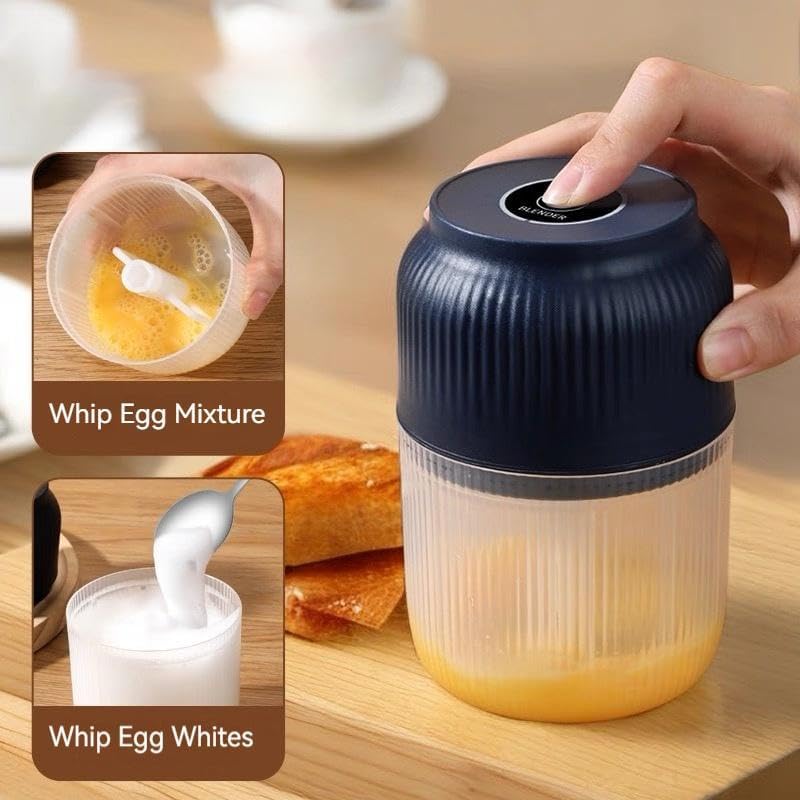 300ml Electric Mini Food Chopper, USB Rechargeable Small Food Processor with 4 Sharp Blades, Portable Garlic Mincer for Onion, Meat, Vegetable