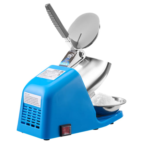Ice Crusher Machine, 286lbs/hr, 4 Blades Snow Cone Maker, Stainless Steel Shaved Ice Machine with Bowl & Cover, 300W for Home & Commercial, Blue