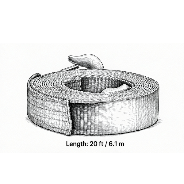 Tow Strap 2x20 Ft with Safety Hooks, 17000 lbs Recovery Rope for Truck SUV and Roadside Rescue, Orange Recovery Strap