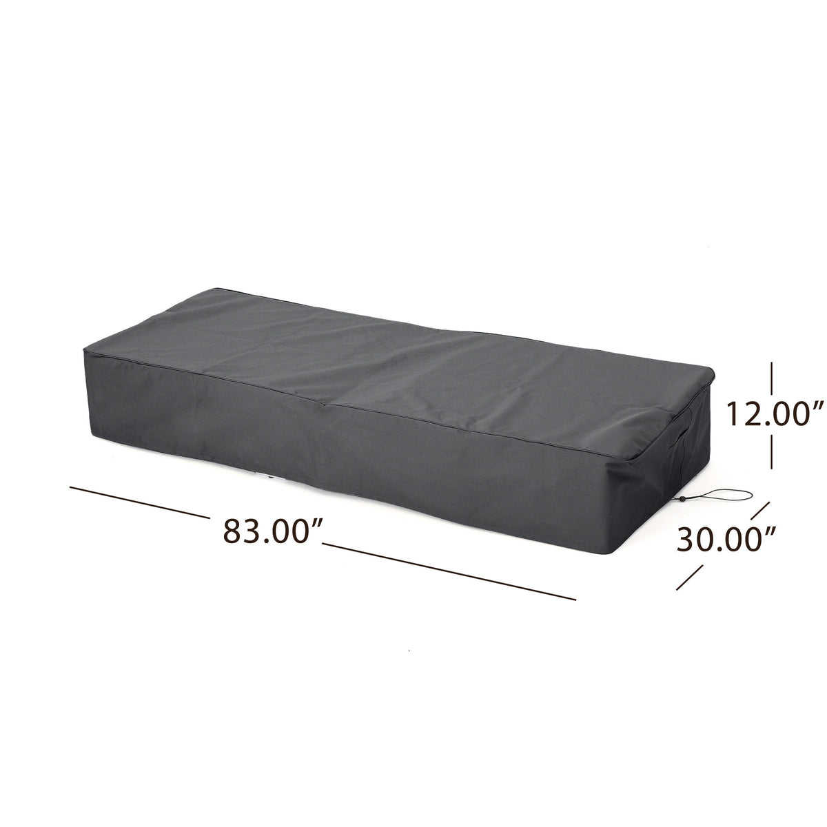 AEELLEEA 2 Pack Outdoor Chaise Lounge Cover, Waterproof Weather Resistant Patio Lounge Furniture Cover 83"×30"×12", Dark Gray