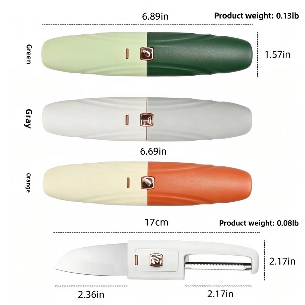 AEELLEEA-2 in 1 Portable Fruit and Vegetable Peeler, Dual Head Kitchen Prep Tool for Home Use