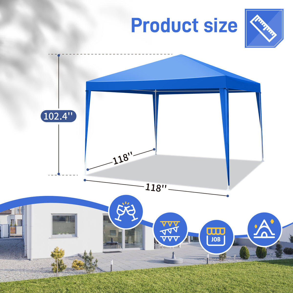 AEELLEEA 10'x10' Outdoor Gazebo Canopy Tent, Waterproof UV Resistant Pop Up Patio Shelter with Sidewalls & Windows for Party, BBQ, Wedding