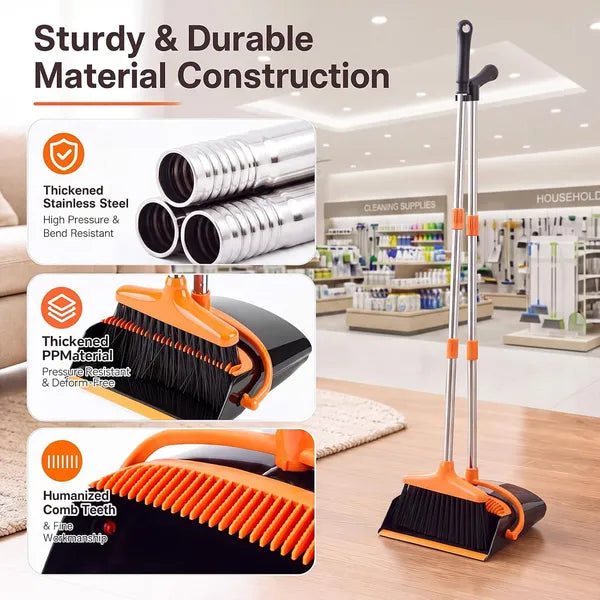 Broom Dustpan Set Long Handle