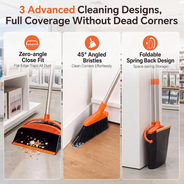 Broom Dustpan Set Long Handle