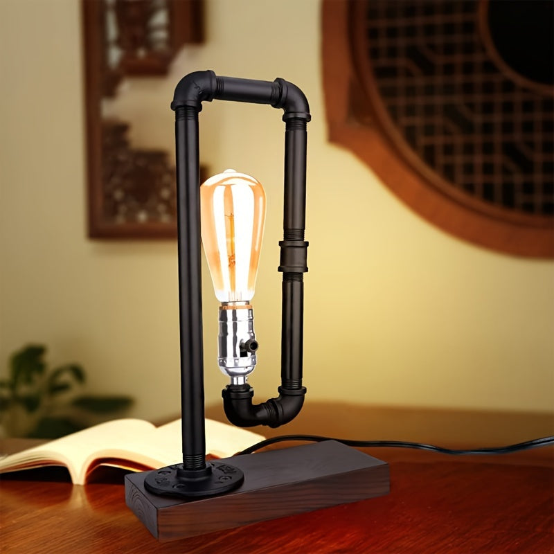 Pipe Cage Vintage Edison Bulb - Ideal for Living Room, Bedroom, Bedside, Nightstand, Home Office & Household