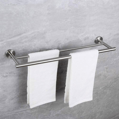 AEELLEEA 6-Piece Brushed Stainless Steel Bathroom Hardware Set, Wall Mount Towel Bar, Towel Ring, Toilet Paper Holder & Robe Hooks
