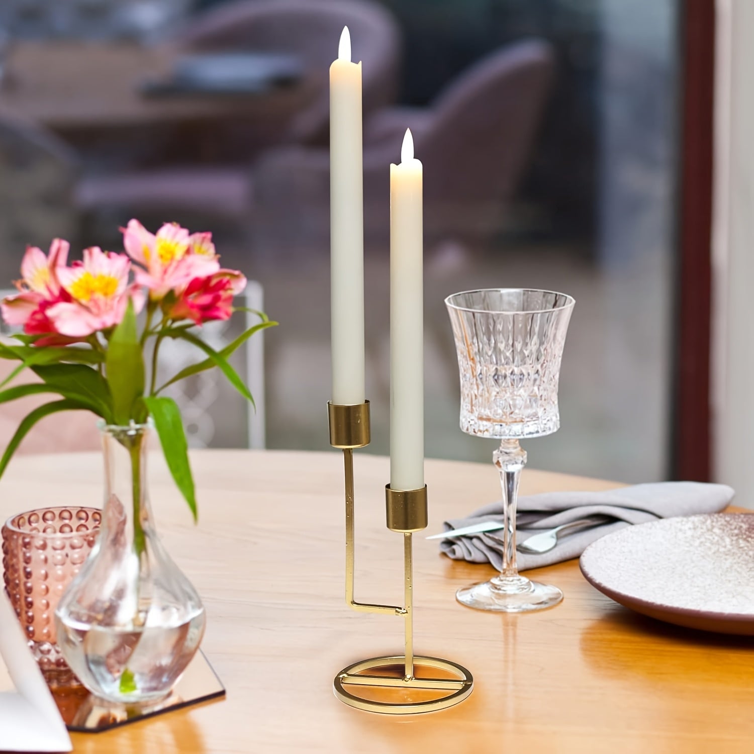 Flameless Ivory Taper Candles Flickering with 10-Key Remote, LED Warm 3D Wick Light Window Candles Real Wax Pack of 10, Christmas Home Wedding Decor