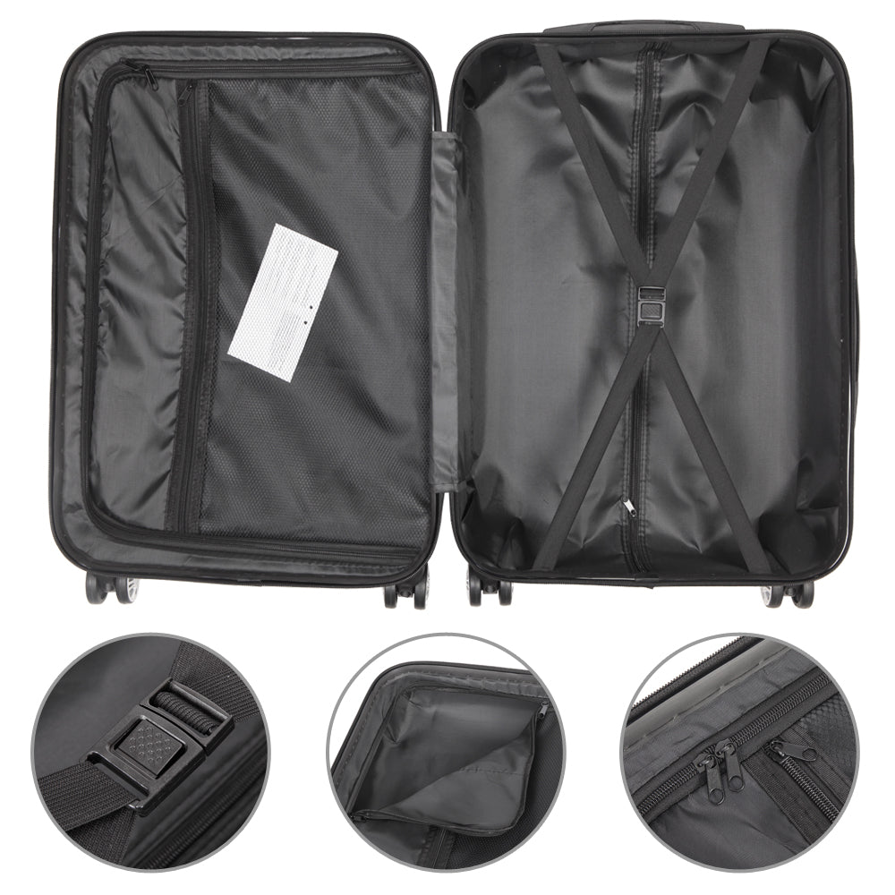 AEELLEEA Purple ABS Hard Shell 3-Piece Luggage Set, 20/24/28in Spinner Suitcase, TSA Lock & Corner Protectors for Travel
