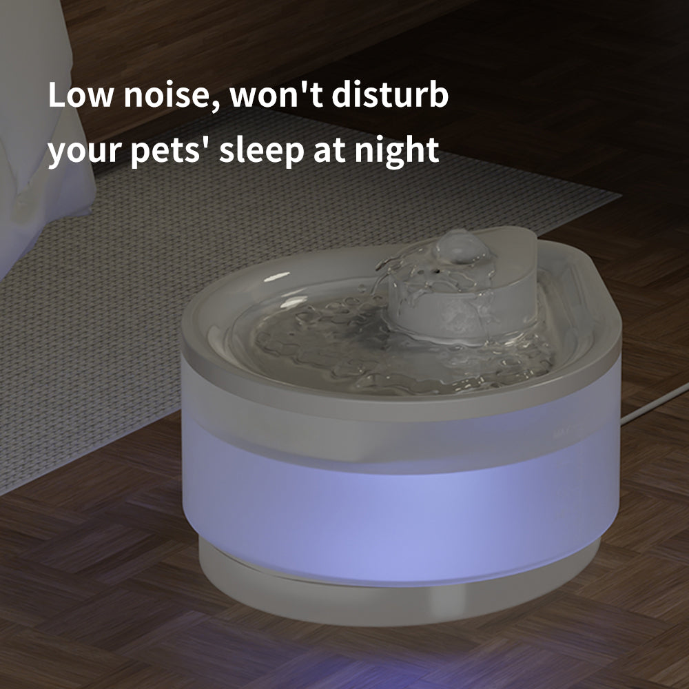 Circulating Cat Water Fountain – Ultra-Quiet Drinking Dispenser with Ripple Basin, Designed to Increase Hydration for Cats & Small Animals (2500ML)