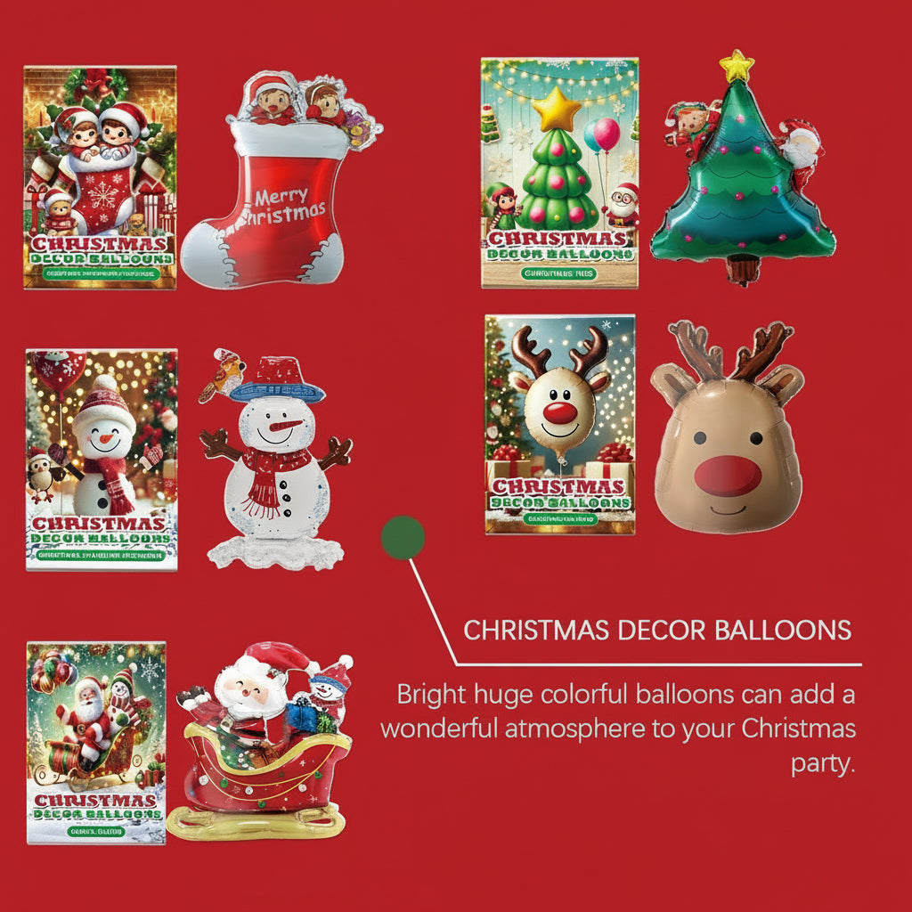 Dowmoo Christmas Balloons Balloon Standing Santa Claus Reindeer Christmas Tree Event Atmosphere Decoration