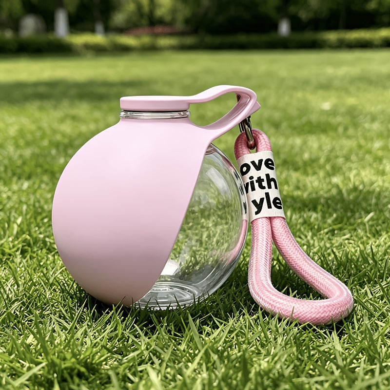 2-in-1 Portable Dog Water Bottle, 9.64 oz No-Spill Pet Water Dispenser with Foldable Silicone Bowl for Walking, Travel and Outdoor Use