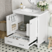 30 Inch Bathroom Vanity with Sink, White Freestanding Bathroom Cabinet, Soft Close Drawer and Doors, Solid Wood Frame