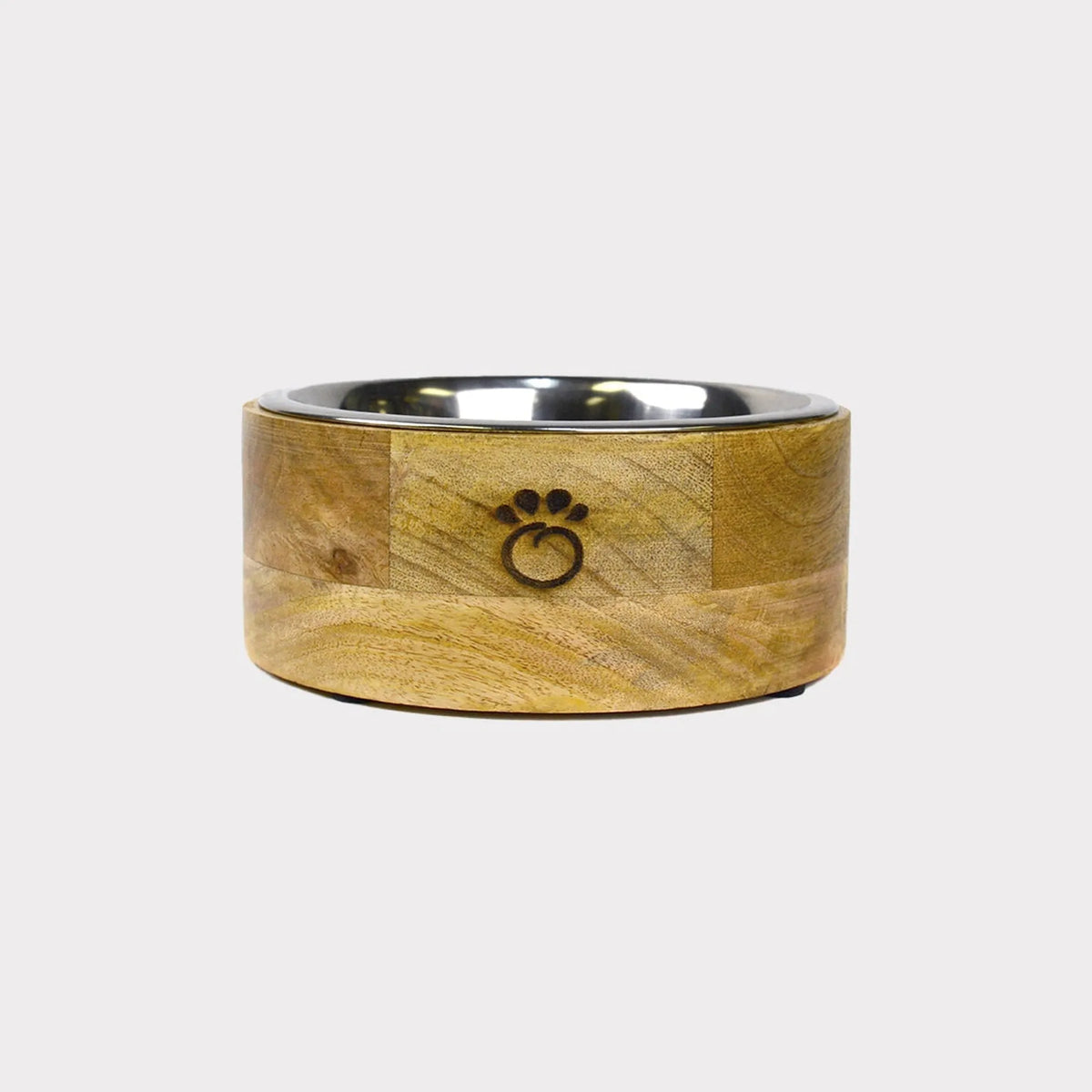 GF Pet Mango Wood Single Pet Bowl, Removable Stainless Steel Insert, 38oz Feeding Bowl for Large Dogs & Cats