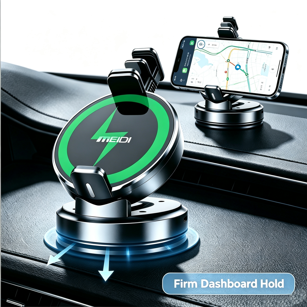 Dashboard Phone Holder for Car, Car Phone Holder 360 Degree Rotation with Strong Suction Base, One-Hand Operation Cell Phone Holder, Adjustable Car Phone Stand Compatible with iPhone, Samsung a