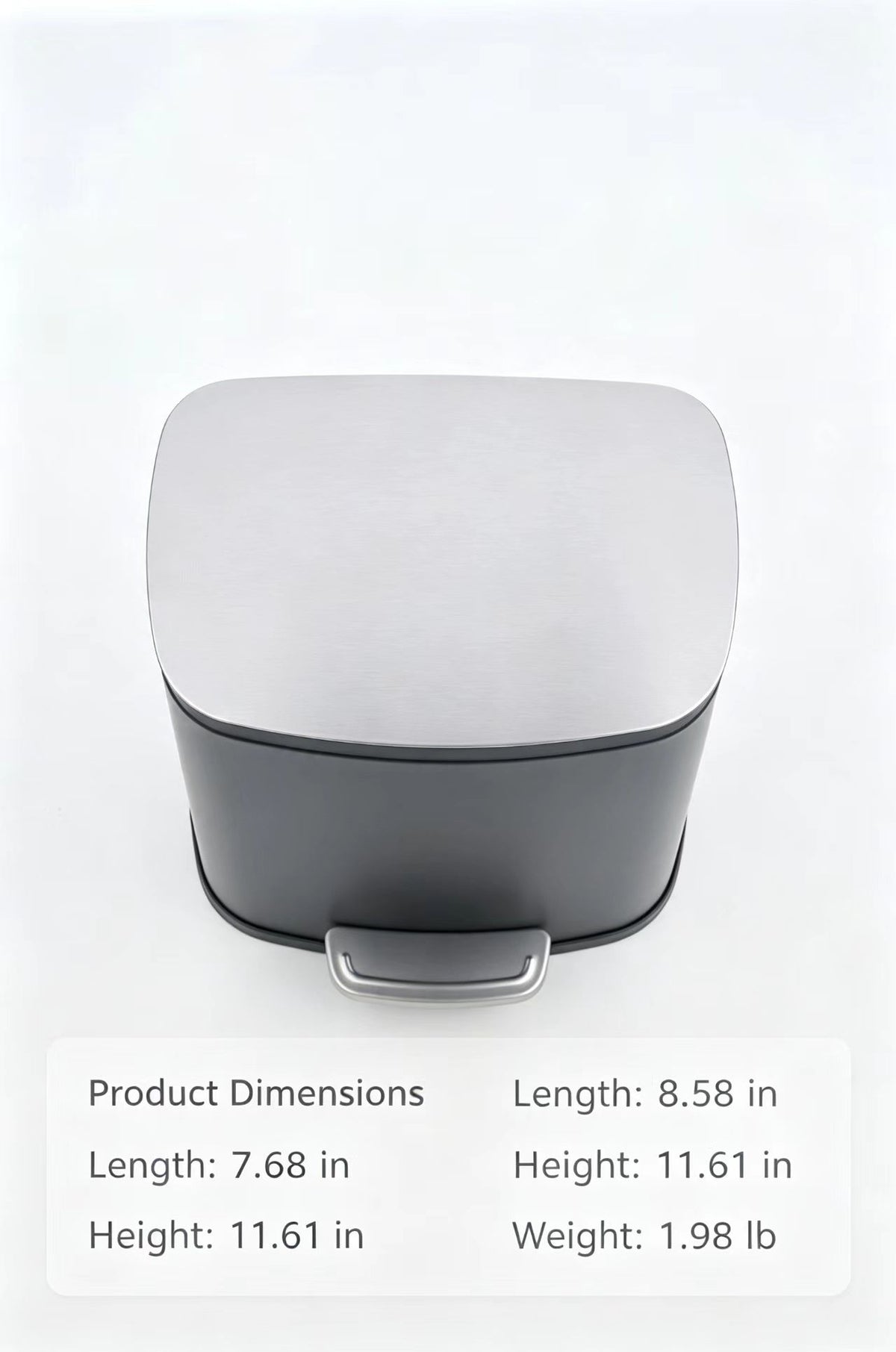 AEELLEEA-5L 1.32 Gallon Rectangular Step Trash Can, Stainless Steel Foot Pedal Garbage Can with Removable Inner Bucket for Bathroom Bedroom Office