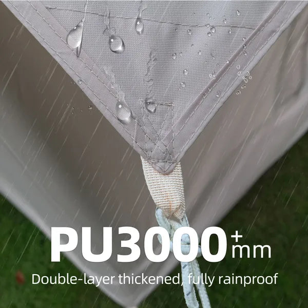 Aeelleea Inflatable Camping Tent with Canopy, 2-3 Person 4 Season Waterproof Oxford Glamping Tent, Blow Up Tent with Hand Pump Easy Setup