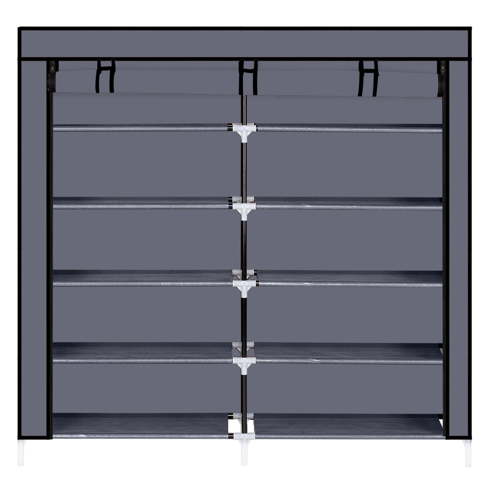 AEELLEEA- 7-Tier Freestanding Dustproof Shoe Rack with Zipper Cover, Non-woven Fabric Steel Frame Shoe Storage Organizer