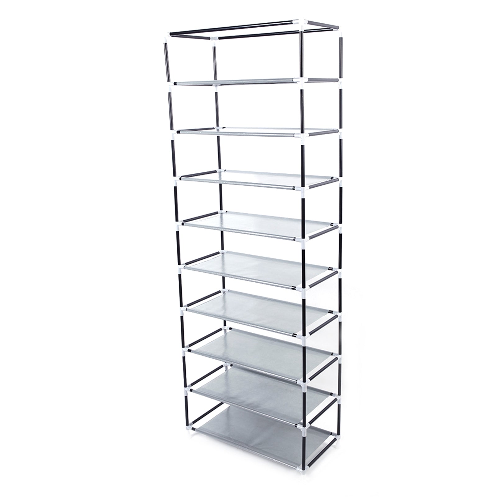 10 Tiers 9 Lattices Non‑Woven Fabric Shoe Rack Closet Storage Organizer Dustproof Shoe Cabinet for Entryway