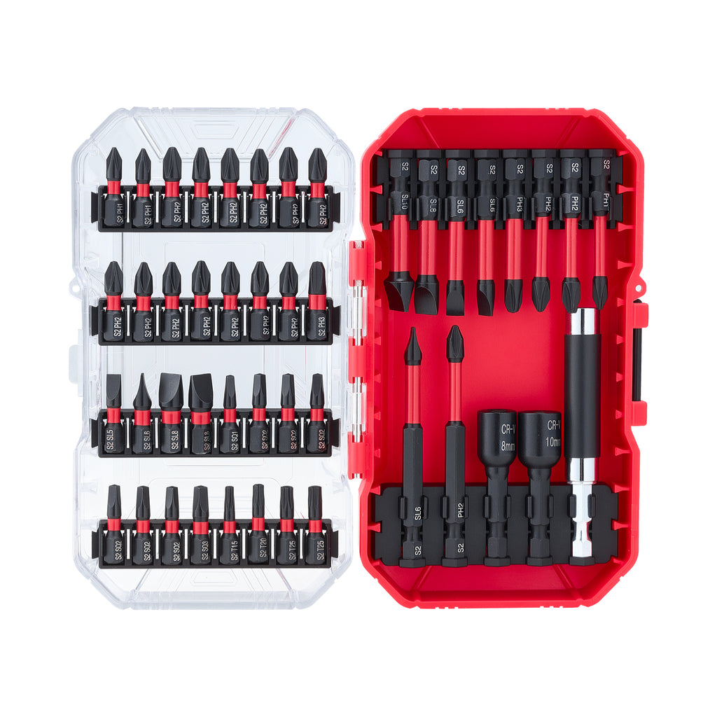 45-Piece Screwdriver Bit Set, Magnetic Tool Kit with Storage Case, Tool Set with Blackened Bits, Heavy Duty Toolbox for Home & Repair