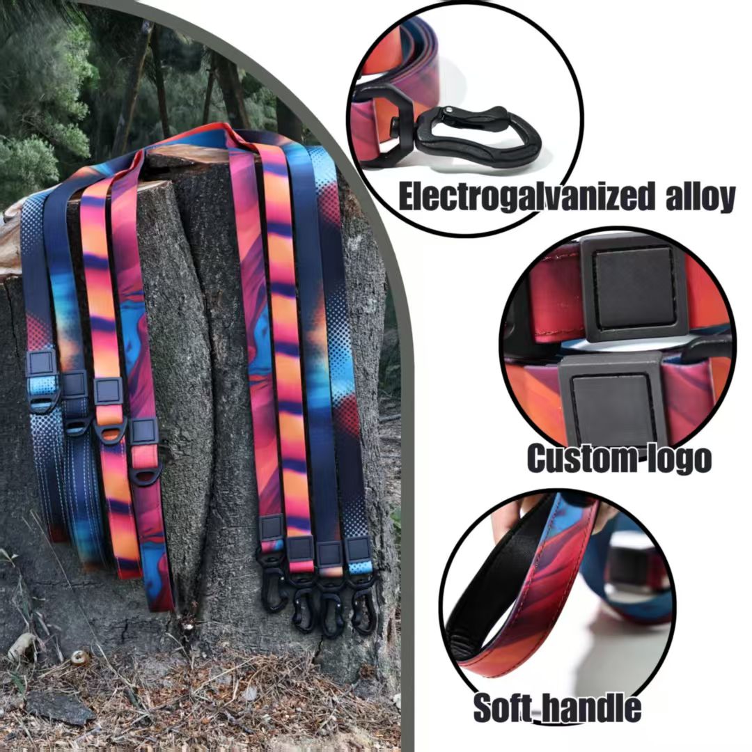 Printed Dog Collar and Leash Set, Adjustable Quick Release Buckle, Heavy Duty Matching Pet Walking Gear for Small Medium Large Dogs