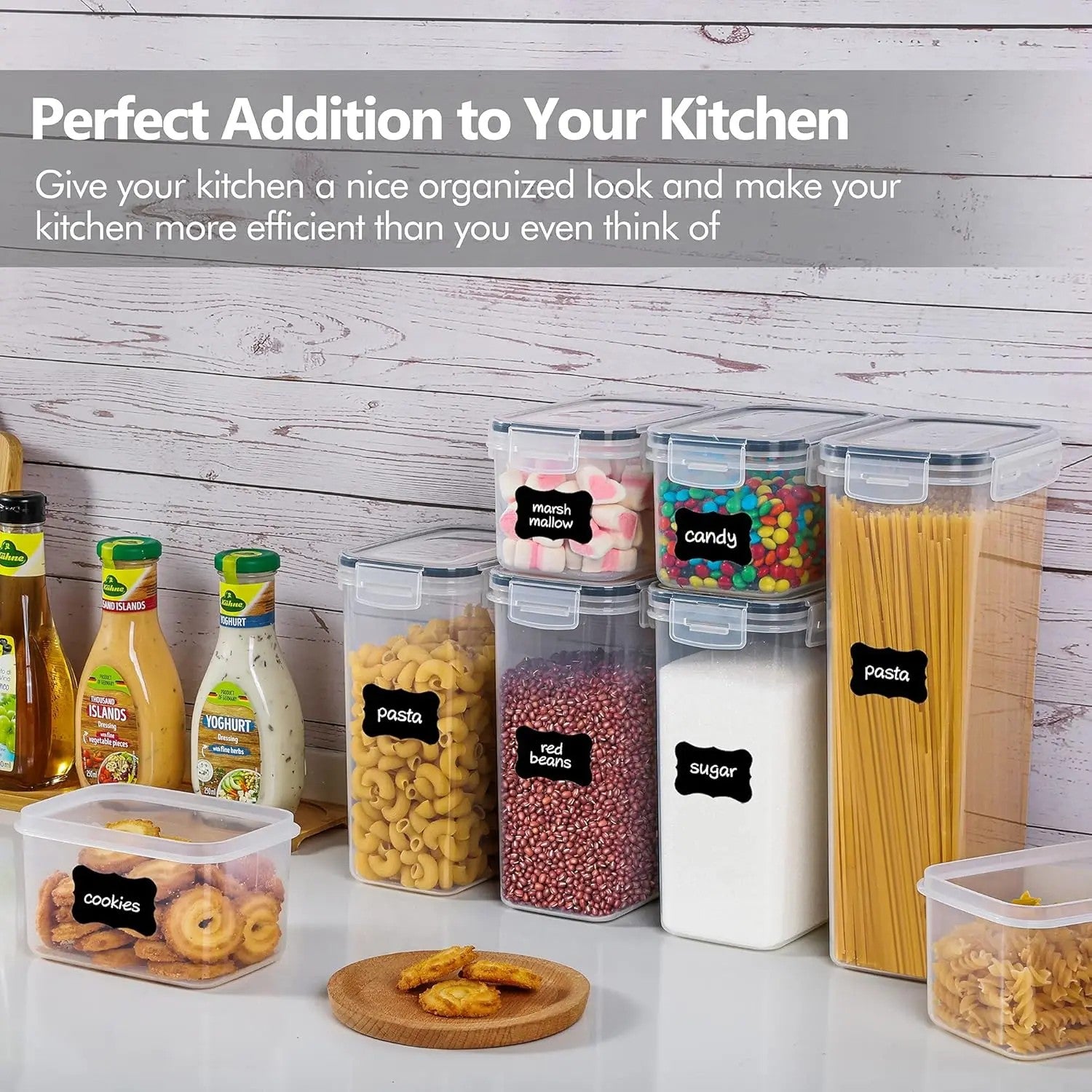 24 Pcs Airtight Food Storage Containers with Lids, BPA Free Pantry Organization Canisters Set, Stackable Dry Food Storage for Kitchen Cabinet