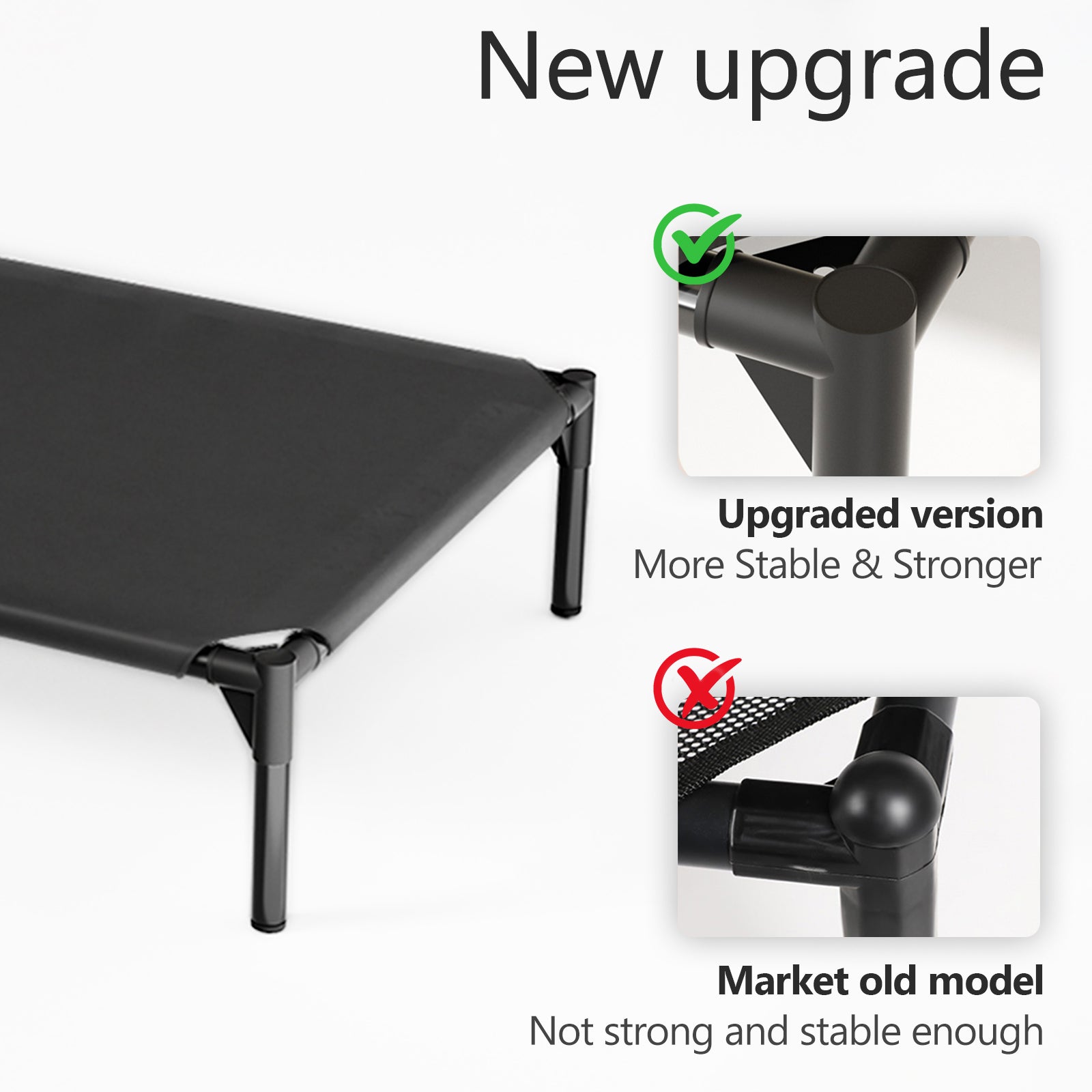 Elevated Dog Bed, Waterproof Raised Pet Cot, Washable Breathable Mesh, Sturdy Metal Frame, Comfortable Sleeping Bed for Medium & Large Dogs