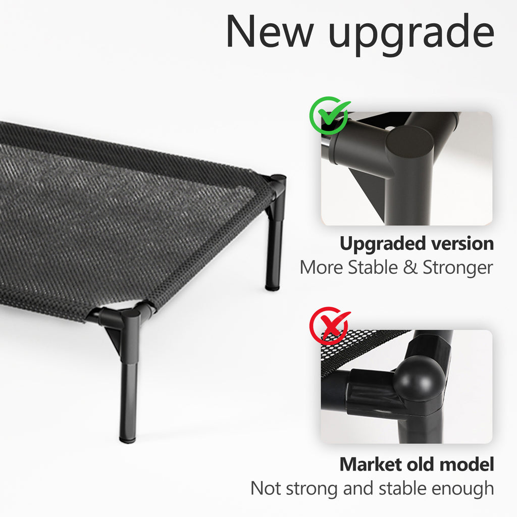 Elevated Dog Bed for Dogs, Portable Indoor & Outdoor Cooling Mesh Raised Dog Bed Cots with Skid-Resistant Feet
