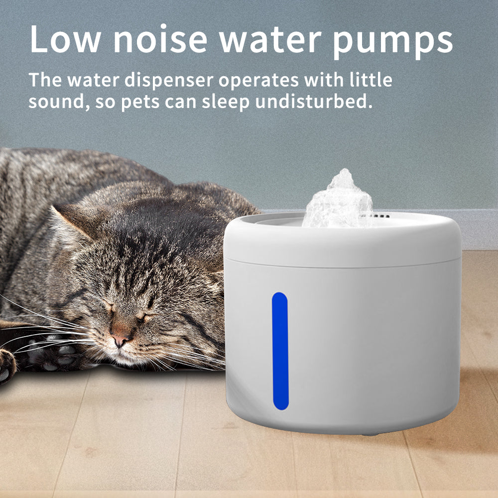 Circulating Cat Water Fountain – Ultra-Quiet Drinking Dispenser with Ripple Basin, Designed to Increase Hydration for Cats & Small Animals (2000ML)