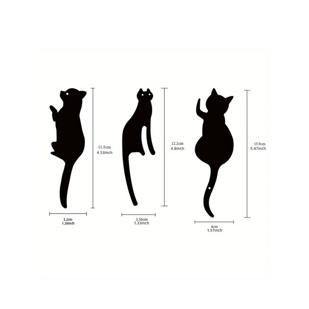 AEELLEEA-3Pcs Cat Metal Wall Art Decor, Rustproof Black Kitten Silhouette Hanging Wall Ornament, Modern Feline Wall Accent