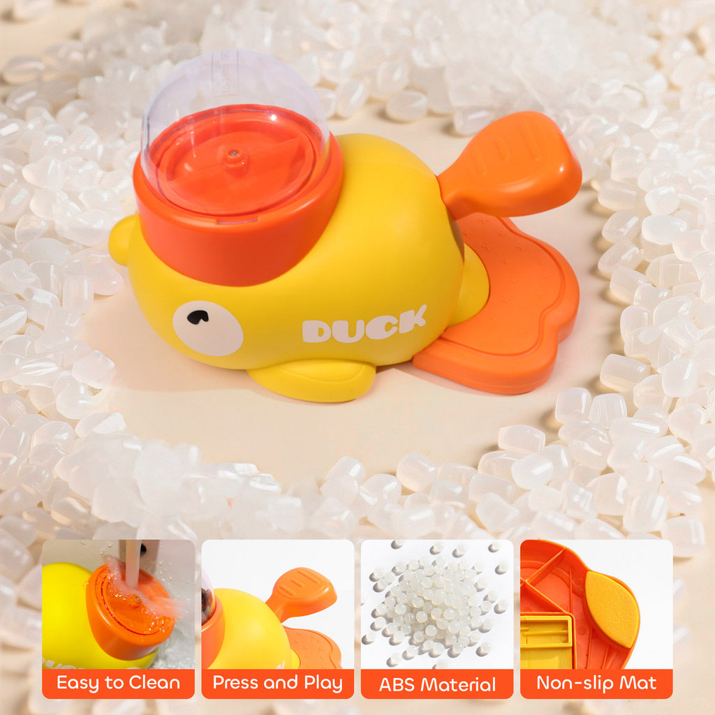 Duck Interactive Treat Dispenser - 2-in-1 Dog Puzzle Toy with Button, Slow Feeder for Small & Medium Dogs/Cats, IQ Training & Entertainment