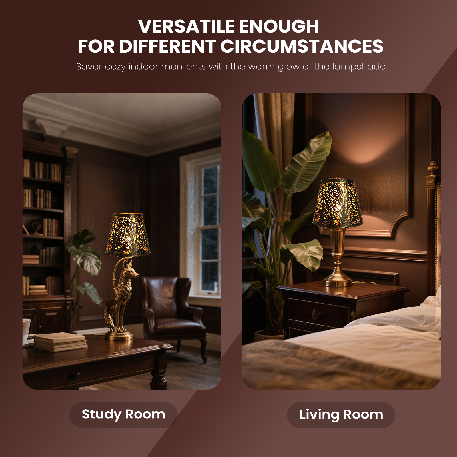 Clip-On Etched Forest Lampshade – 5×8×7 Inch