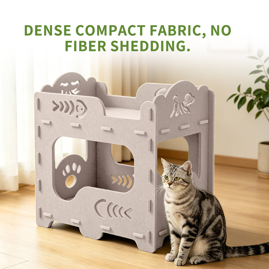 Felt Cat Bed Nest Multifunctional Pet House Lounge for Playing Sleeping Resting Indoor Outdoor Cats
